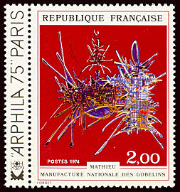 ARPHILA 75
<br />
Mathieu, hommage à Nicolas Fouquet
<br />
Manufacture Nationale des Gobelins