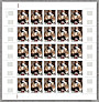 La feuille de 25 timbres