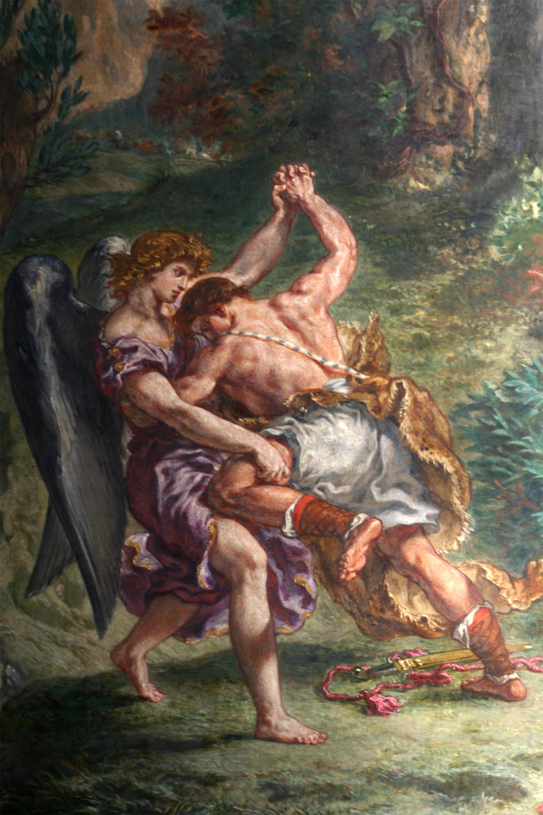 «Lutte de Jacob avec l'Ange» par Delacroix