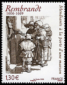 Image du timbre Rembrandt 1606-1669-« Mendiants à la porte d'une maison »