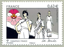 Image du timbre La mode  - Singapour/France - défilé