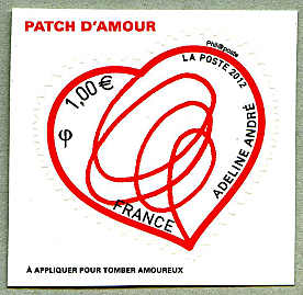 Image du timbre Le coeur d'Adeline André autoadhésif support blanc