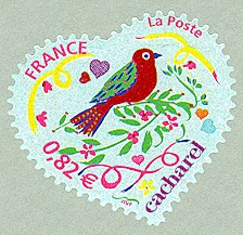 Image du timbre Le cœur de Cacharel - Timbre autoadhésif