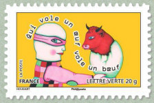 Image du timbre Qui vole un oeuf vole un boeuf