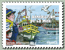 Image du timbre La bénédiction de la mer de Port en Bessin- Huppain