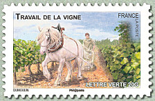 Image du timbre Le travail de la vigne