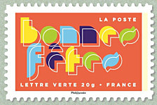 Bonne année en lettres multicolores stylisées
