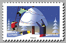 Image du timbre Pingouins décorant un arbre