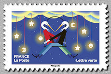 Image du timbre Couple de cigognes sur une balançoire