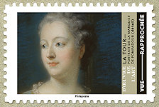 Image du timbre Quentin De La Tour-Portrait de la Marquise de Pompadour (détail)