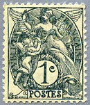 Image du timbre Type Blanc 1c gris type 1 B
