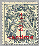 Image du timbre Type Blanc surchargé 1/2 c sur 1c gris 