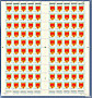 La feuille de 100  timbres desarmoiries d'Auvergene