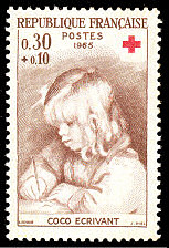 Image du timbre Auguste Renoir « Coco écrivant »