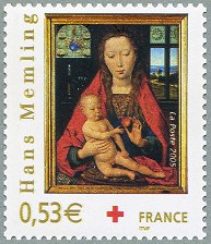 Image du timbre Hans Memling «La Vierge à l'Enfant»Diptyque de Maarten van Nieuvenhove (1487)