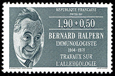 Image du timbre Bernard Halpern 1904-1978-Immunologiste - Travaux sur l'allergologie