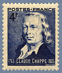 Claude Chappe 1763-1805<BR>150ème anniversaire du Télégraphe