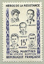 Image du timbre Les cinq martyrs-du Lycée Buffon