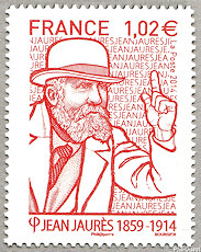 Jean Jaurès 1859-1914 rouge 1,02 €