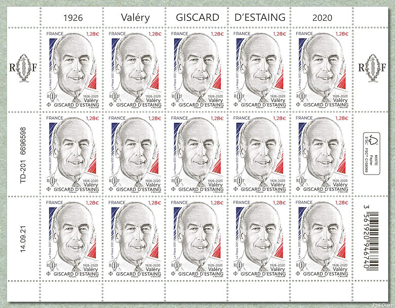 Image du timbre Valéry Giscard D'Estaing  1926-2020