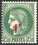 Image du timbre Céres 1F sur 2F50 vert
