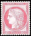 Image du timbre Cérès 80c rose dentelé