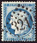 Cérès 25c bleu dentelé type II