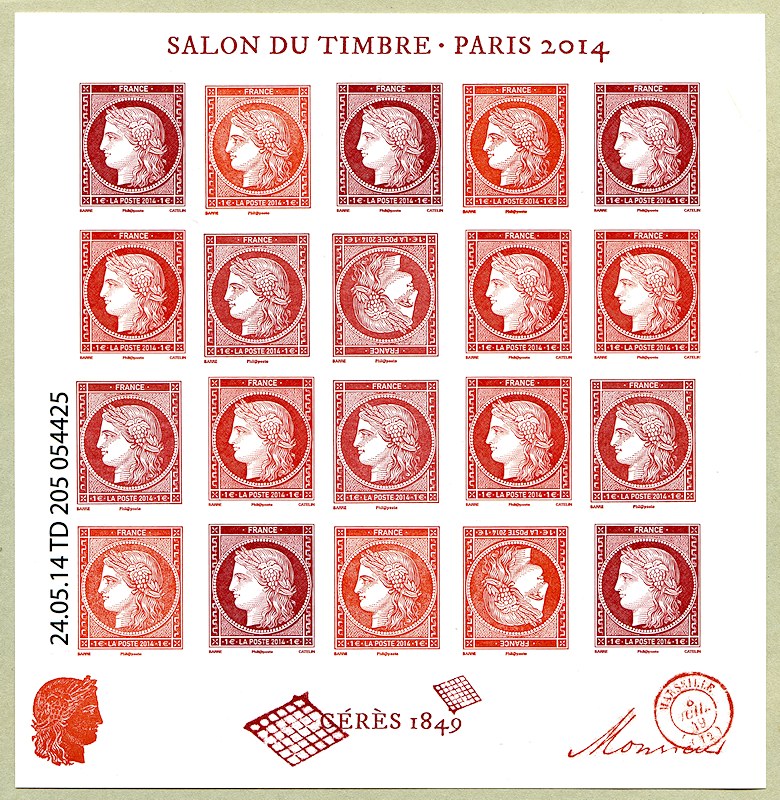 Salon du Timbre -  Paris 2014  - Cérès 1849