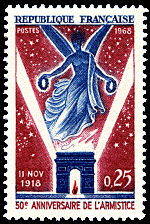 Image du timbre 50ème anniversaire de l´armistice-11 novembre 1918