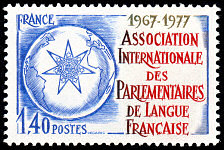 Image du timbre Association Internationale des parlementaires de langue française 1967-1977