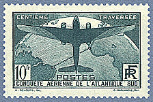 Image du timbre Conquête aérienne de l'Atlantique SudCentième traversée