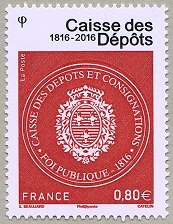 Image du timbre Caisse des Dépôts 1816-2016