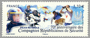Image du timbre 70e anniversaire des- Compagnies Républicaines de Sécurité