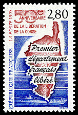 Image du timbre 50ème anniversaire de la libération de la Corse-Premier département français libéré - Casabianca
