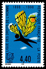 Image du timbre Ligue des Droits de l'Homme 1898-1998