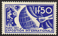 Image du timbre Exposition internationale de Paris 1F50 outremer