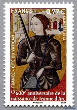 600<sup>ème</sup> anniversaire de la naissance de
   Jeanne d'Arc