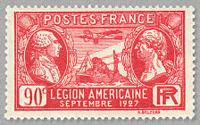 Image du timbre Visite de la Légion Américaine 90 c rouge