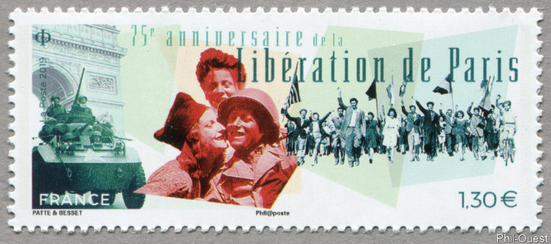 Image du timbre Soixante-quinzième anniversaire de la Libération de Paris