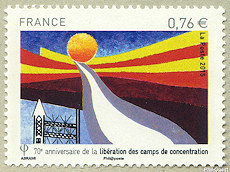 Image du timbre 70e anniversaire de la-libération des camps de concentration