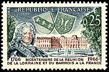 Image du timbre Bicentenaire de la réunion de la Lorraine et du Barrois à la France