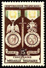 Image du timbre Centenaire de la Médaille militaire 1852-1952-«Valeur et discipline»