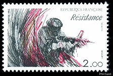 Image du timbre RésitanceBande-carnet anniversaire de la Libération