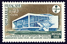 Image du timbre Vème Conférence de la Coopération mondiale-Enseignement audio-visuel des langues vivantes-Cités Unies - Royan 1968