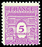 Arc de Triomphe de Paris 5c lilas-rose