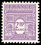 Image du timbre Arc de Triomphe de Paris 2F50 violet