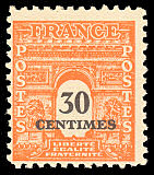 Arc de Triomphe de Paris 30c orange et noir