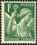 Image du timbre Iris 1F vert
