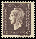 Image du timbre 70 c brun-lilas