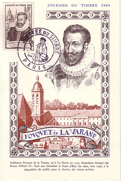 Carte de la journée du timbre 1946